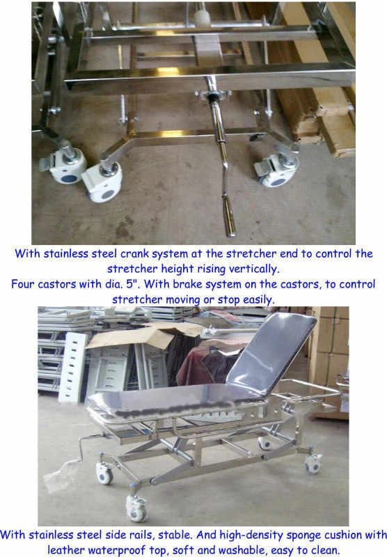 Stainless Steel Patient Transfer Stretcher Cart (THR-E-5)